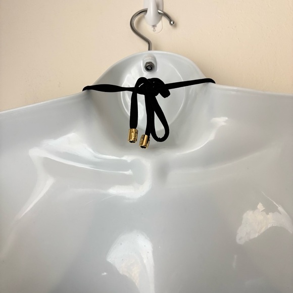 Beach Bunny Pirates Booty High Neck Halter Swim Top Size Large NEW Gold Black - Picture 6 of 12